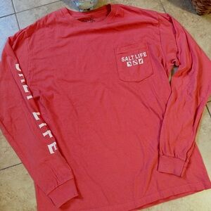 Salt Life Men's Orange Long Sleeve Shirt